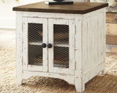 Warmstead Furniture - Ashley Furniture - Wystfield End Table - Rectangular End Table / White/Brown - T459-3
