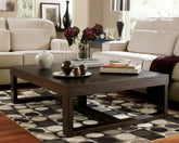 Warmstead Furniture - Ashley Furniture - Watson Coffee Table - Rectangular Cocktail Table / Dark Brown - T481-1