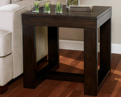 Warmstead Furniture - Ashley Furniture - Watson End Table - Square End Table / Dark Brown - T481-2