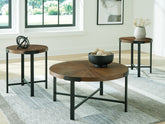 Warmstead Furniture - Ashley Furniture - Crosstrail Table (Set of 3) - Occasional Table Set (3/CN) / Brown - T483-13