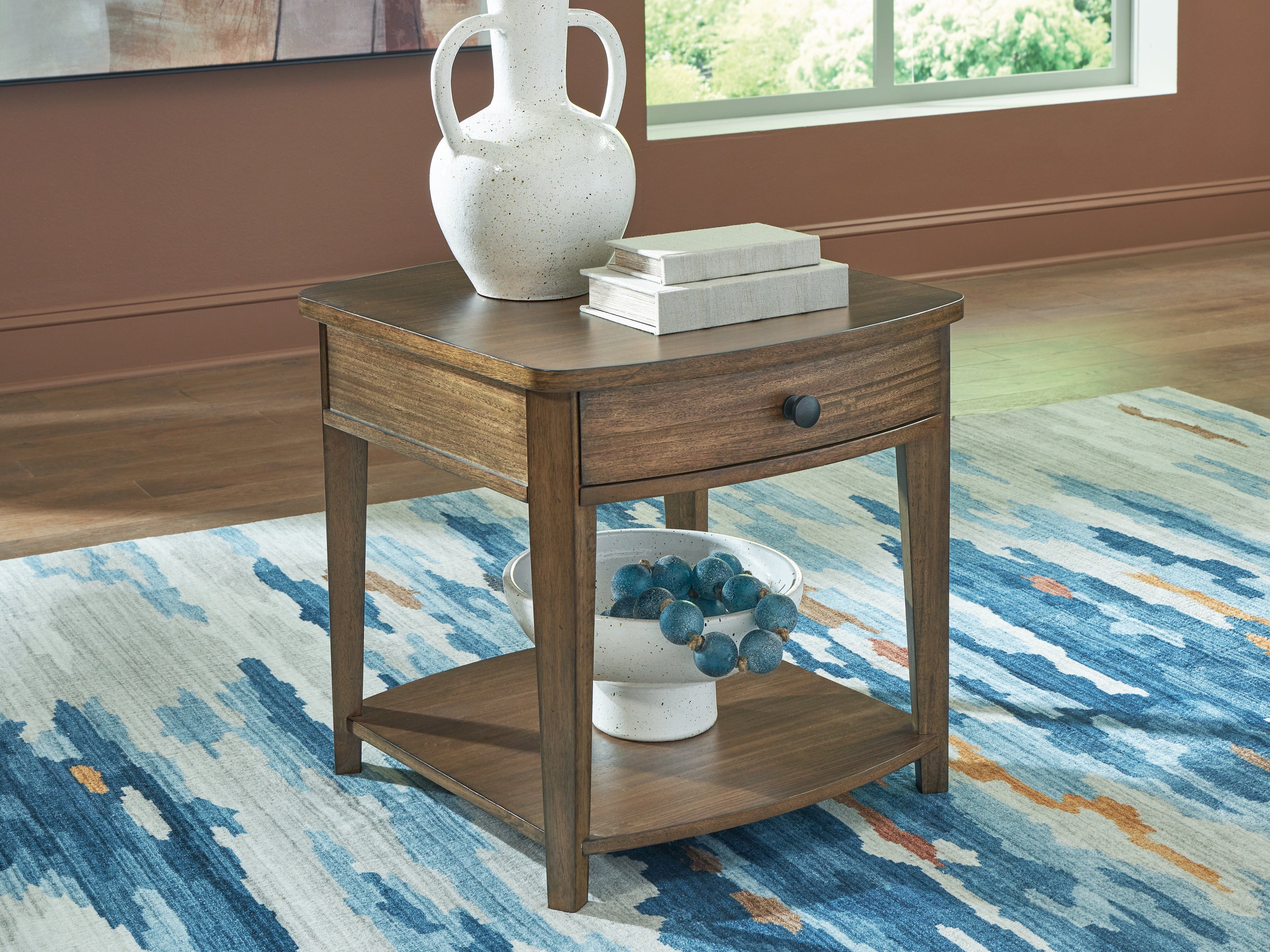 Warmstead Furniture - Ashley Furniture - Burkbyer End Table - Rectangular End Table / Brown - T513-3