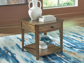 Warmstead Furniture - Ashley Furniture - Burkbyer End Table - Rectangular End Table / Brown - T513-3