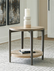 Warmstead Furniture - Ashley Furniture - Dyonton End Table - Round End Table / Light Grayish Brown - T574-6
