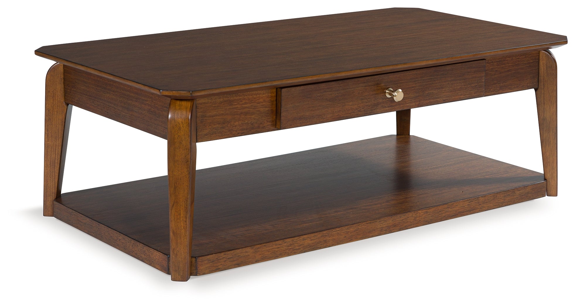 Warmstead Furniture - Ashley Furniture - Trenmour Coffee Table - Rectangular Cocktail Table / Medium Brown - T596-1