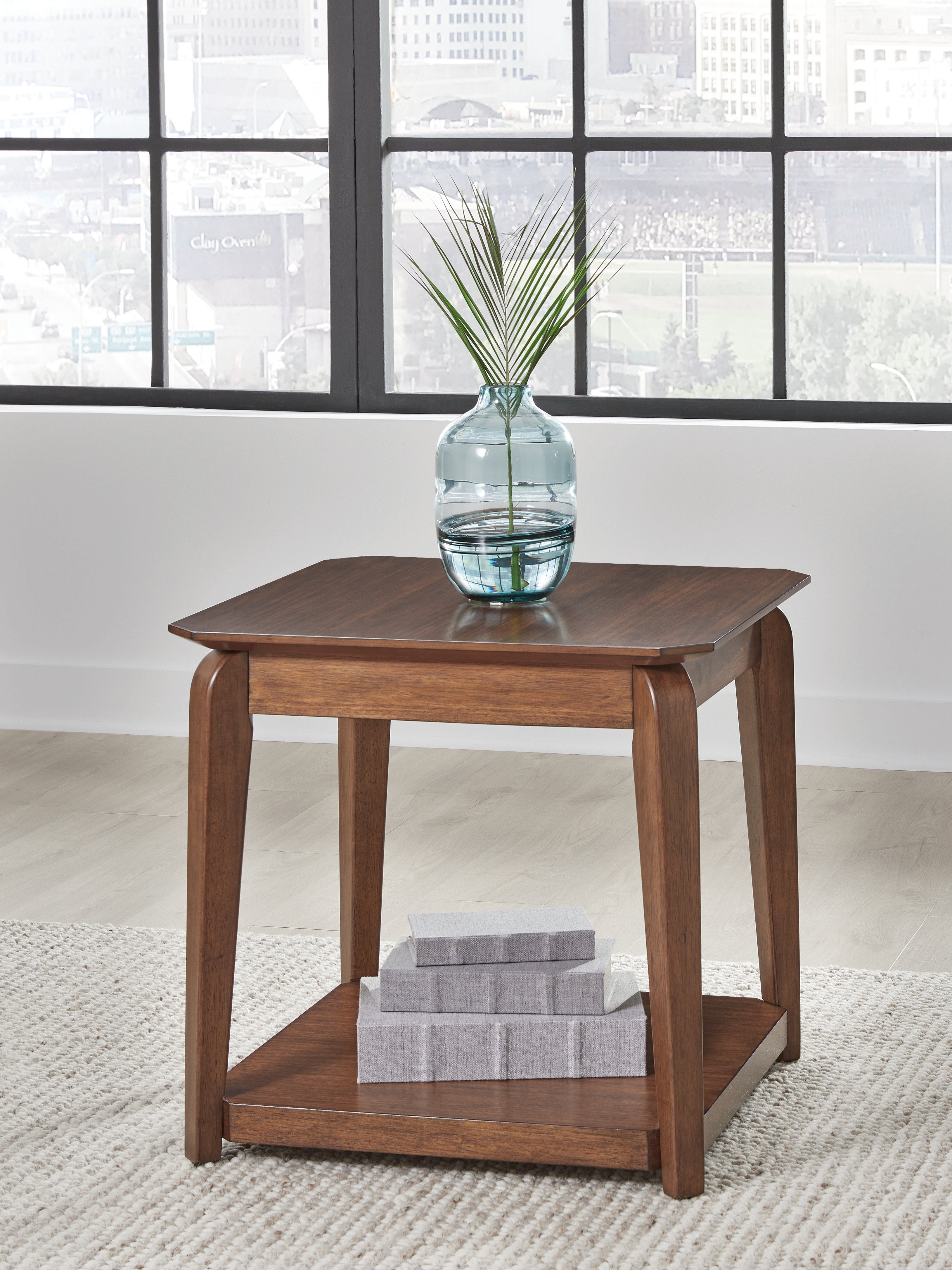 Warmstead Furniture - Ashley Furniture - Trenmour End Table - Square End Table / Medium Brown - T596-2