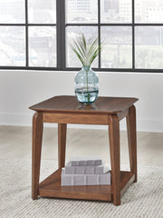 Warmstead Furniture - Ashley Furniture - Trenmour End Table - Square End Table / Medium Brown - T596-2