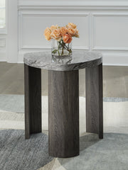Warmstead Furniture - Ashley Furniture - Surmour End Table - Triangle End Table / Gray/Brown - T600-6