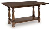 Warmstead Furniture - Ashley Furniture - Sturlayne Flip Top Sofa Table - Flip Top Sofa Table / Brown - T609-4