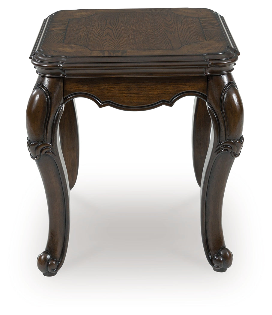 Warmstead Furniture - Ashley Furniture - Maylee End Table - Square End Table / Dark Brown - T647-2
