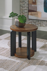 Warmstead Furniture - Ashley Furniture - Kraeburn End Table - Round End Table / Brown/Black - T624-6