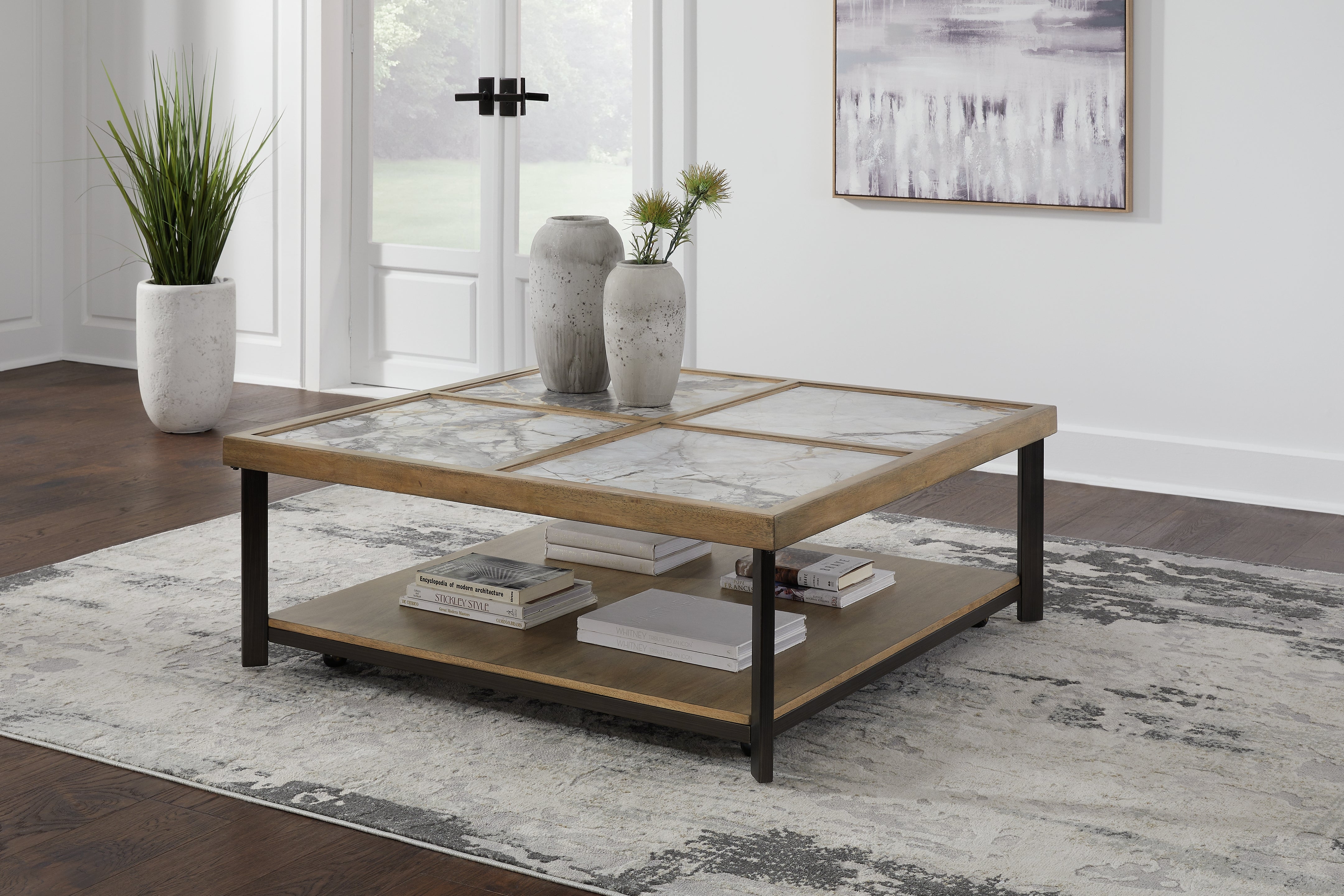Warmstead Furniture - Ashley Furniture - Montia Coffee Table - Square Cocktail Table / Multi - T632-8