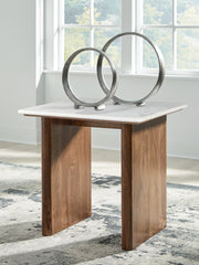 Warmstead Furniture - Ashley Furniture - Isanti End Table - Square End Table / Light Brown/White - T662-3