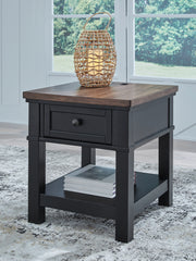 Warmstead Furniture - Ashley Furniture - Wildenauer End Table - Rectangular End Table / Brown/Black - T664-3