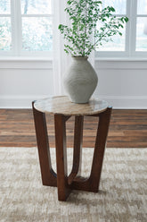 Warmstead Furniture - Ashley Furniture - Tanidore End Table - Round End Table / Warm Brown - T667-6