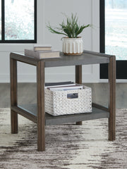 Warmstead Furniture - Ashley Furniture - Kallenny End Table - Rectangular End Table / Brown/Gray - T669-3