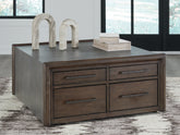Warmstead Furniture - Ashley Furniture - Kallenny Coffee Table - Square Cocktail Table / Brown/Gray - T669-8