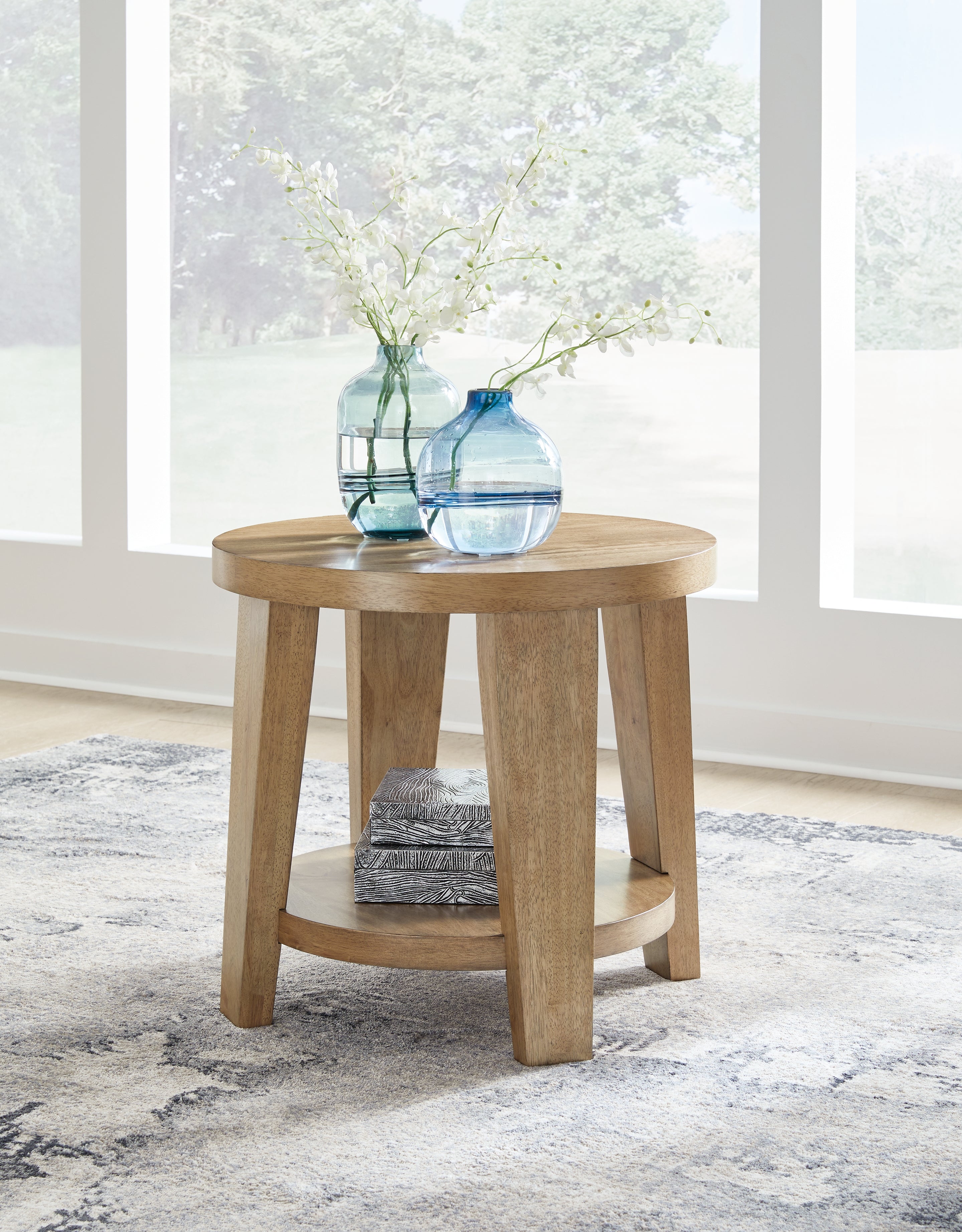 Warmstead Furniture - Ashley Furniture - Kristiland End Table - Round End Table / Light Brown - T674-6