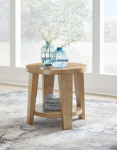 Warmstead Furniture - Ashley Furniture - Kristiland End Table - Round End Table / Light Brown - T674-6