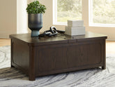 Warmstead Furniture - Ashley Furniture - Breckington Coffee Table With Storage - Cocktail Table with Storage / Dark Brown - T678-20