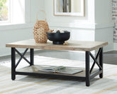 Warmstead Furniture - Ashley Furniture - Bristenfort Coffee Table - Rectangular Cocktail Table / Brown/Black - T685-1