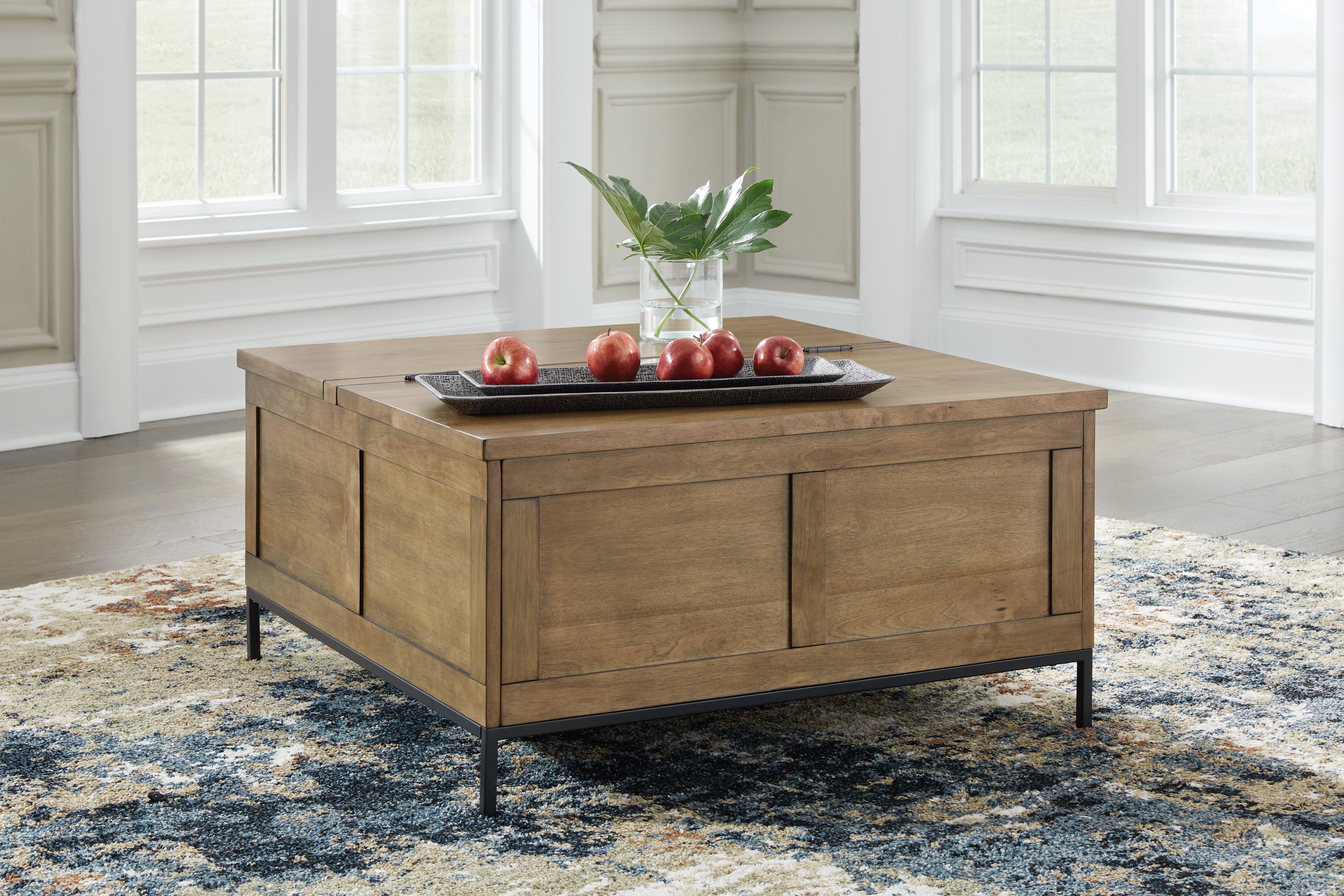 Warmstead Furniture - Ashley Furniture - Torlanta Lift-Top Coffee Table - Lift Top Cocktail Table / Brown - T686-9
