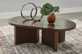 Warmstead Furniture - Ashley Furniture - Korestone Coffee Table - Rectangular Cocktail Table / Dark Brown - T438-1