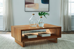 Warmstead Furniture - Ashley Furniture - Dressonni Coffee Table - Rectangular Cocktail Table / Brown - T690-1