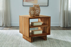 Warmstead Furniture - Ashley Furniture - Dressonni End Table - Square End Table / Brown - T690-2