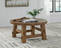 Warmstead Furniture - Ashley Furniture - Mackifeld Coffee Table - Round Cocktail Table / Warm Brown - T724-8