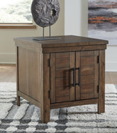Warmstead Furniture - Ashley Furniture - Moriville End Table - Rectangular End Table / Grayish Brown - T731-3