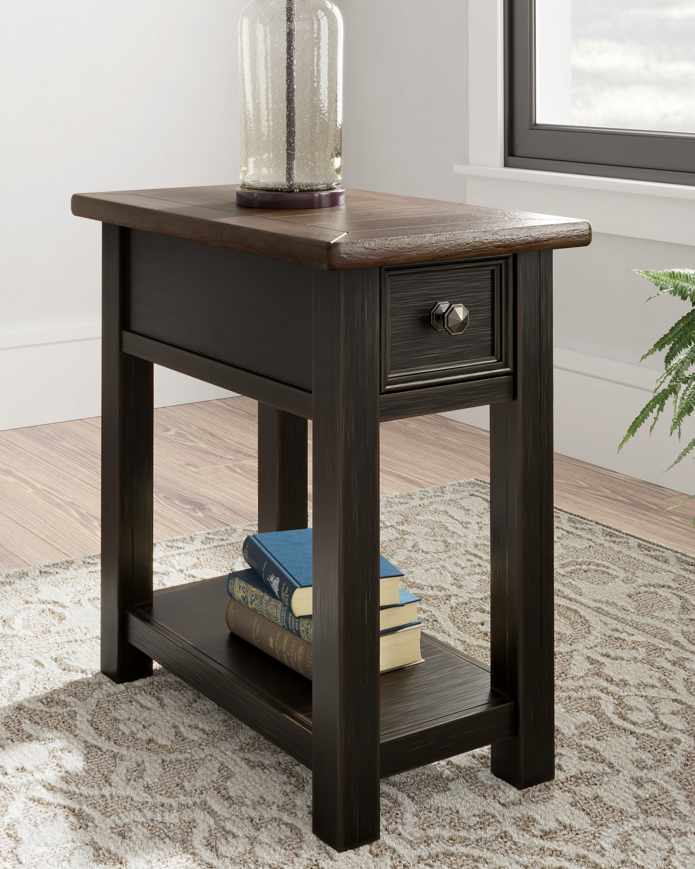Warmstead Furniture - Ashley Furniture - Tyler Creek Chairside End Table - Chair Side End Table / Grayish Brown/Black - T736-107