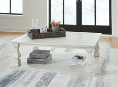 Warmstead Furniture - Ashley Furniture - Arlendyne Coffee Table - Rectangular Cocktail Table / Antique White - T747-1