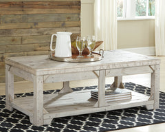 Warmstead Furniture - Ashley Furniture - Fregine Coffee Table with Lift Top - Lift Top Cocktail Table / Whitewash - T755-9