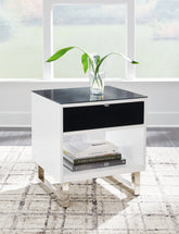 Warmstead Furniture - Ashley Furniture - Gardoni End Table - Rectangular End Table / White/Black - T756-3
