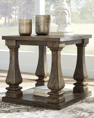 Warmstead Furniture - Ashley Furniture - Johnelle End Table - Rectangular End Table / Gray - T776-3