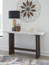Warmstead Furniture - Ashley Furniture - Burkhaus Sofa Table - Sofa Table / White/Dark Brown - T779-4