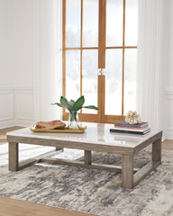 Warmstead Furniture - Ashley Furniture - Loyaska Coffee Table - Rectangular Cocktail Table / Brown/Ivory - T789-1
