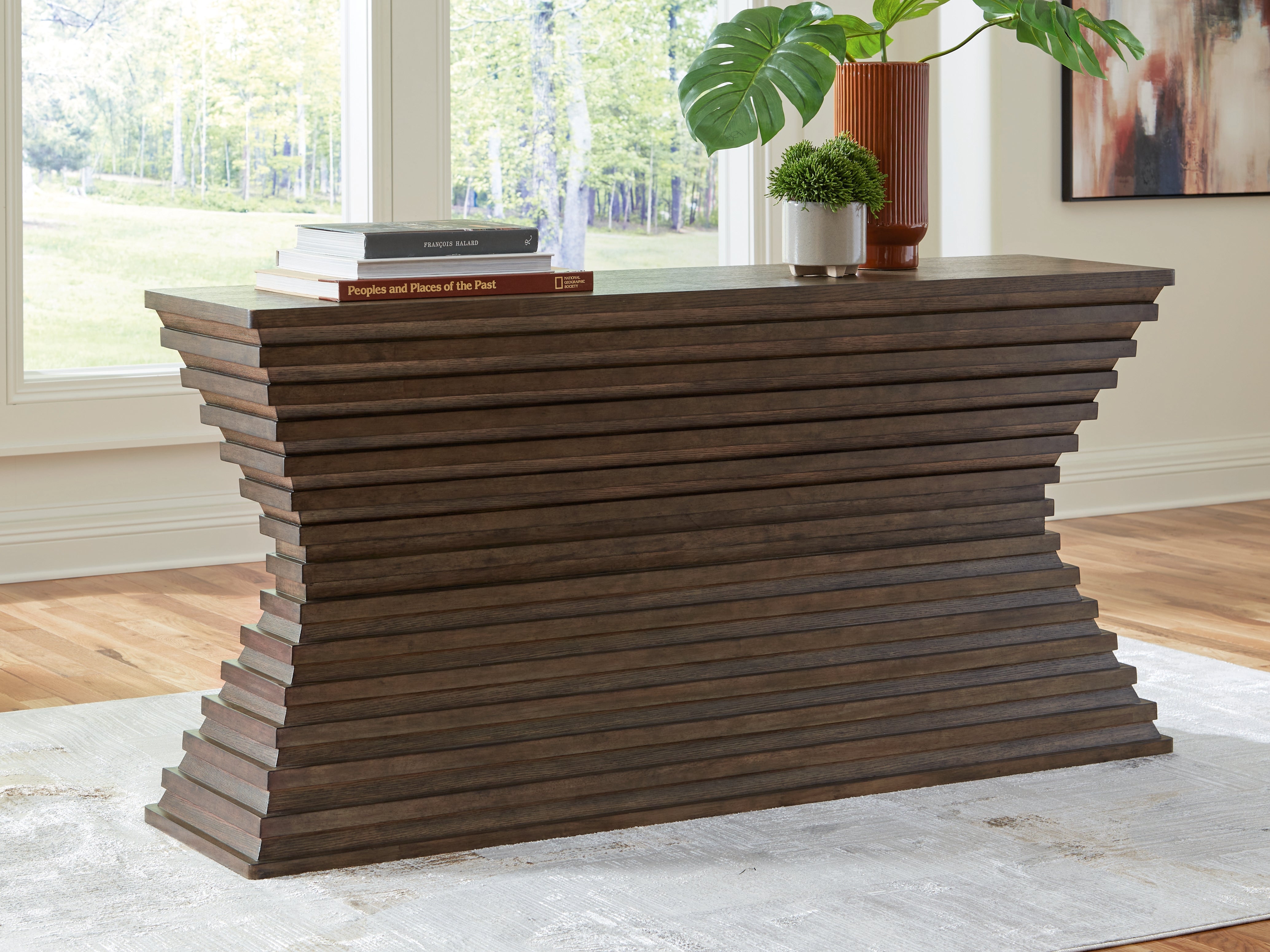 Warmstead Furniture - Ashley Furniture - Hannodream Sofa Table - Sofa Table / Warm Brown - T821-4