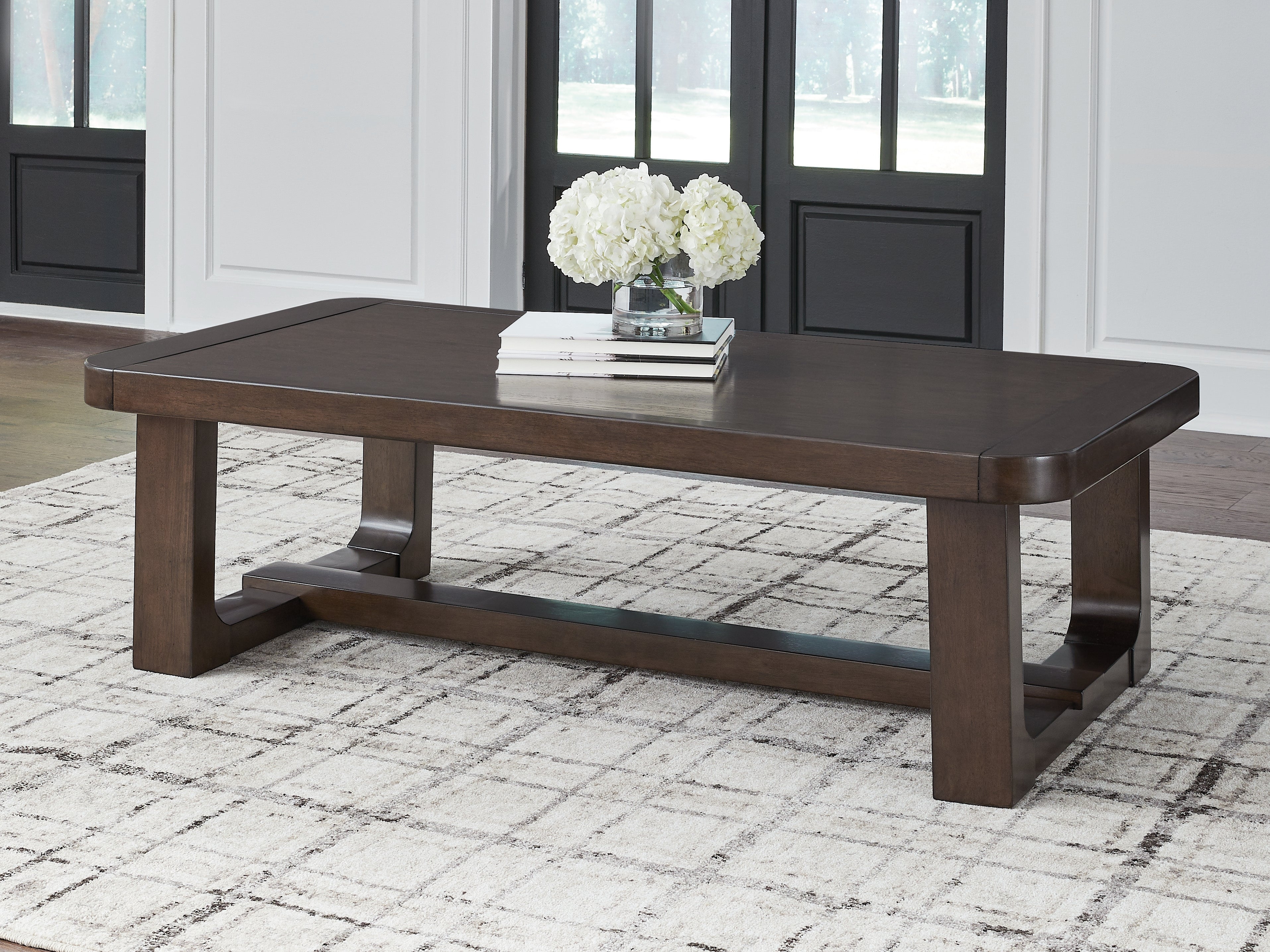 Warmstead Furniture - Ashley Furniture - Breckington Coffee Table - Rectangular Cocktail Table / Dark Brown - T856-1