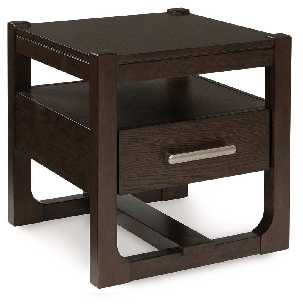 Warmstead Furniture - Ashley Furniture - Breckington End Table - Rectangular End Table / Dark Brown - T656-3