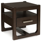 Warmstead Furniture - Ashley Furniture - Breckington End Table - Rectangular End Table / Dark Brown - T656-3