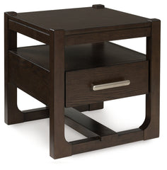 Warmstead Furniture - Ashley Furniture - Breckington End Table - Rectangular End Table / Dark Brown - T656-3