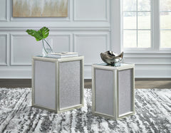 Warmstead Furniture - Ashley Furniture - Traleena Nesting End Table (Set of 2) - Nesting End Tables (Set of 2) / Silver Finish - T957-16