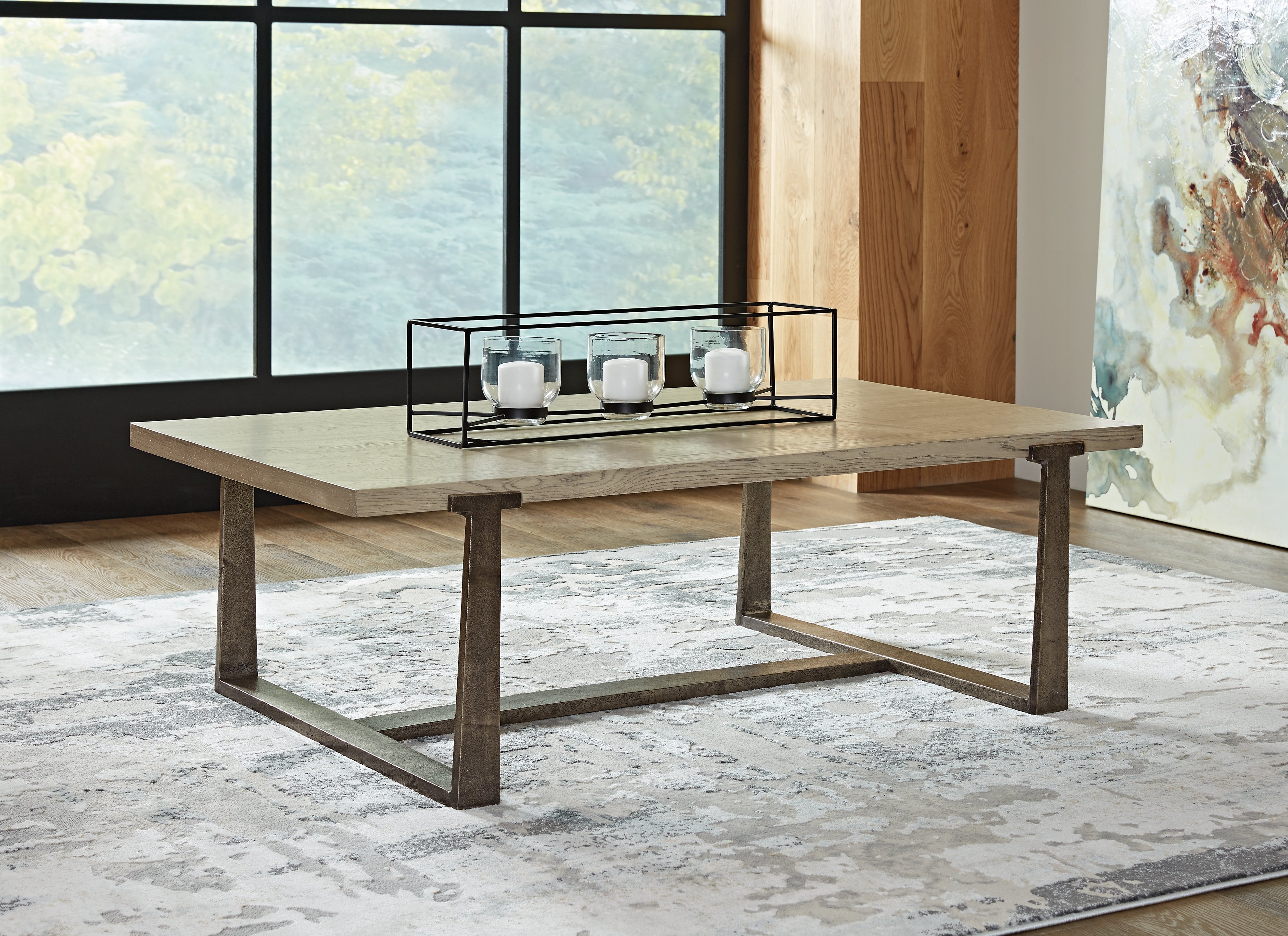 Warmstead Furniture - Ashley Furniture - Dalenville Coffee Table - Rectangular Cocktail Table / Gray - T965-1