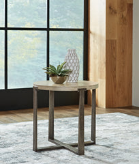 Warmstead Furniture - Ashley Furniture - Dalenville End Table - Round End Table / Gray - T965-6
