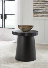 Warmstead Furniture - Ashley Furniture - Wimbell End Table - Round End Table / Black - T970-6