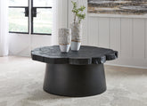 Warmstead Furniture - Ashley Furniture - Wimbell Coffee Table - Round Cocktail Table / Black - T970-8