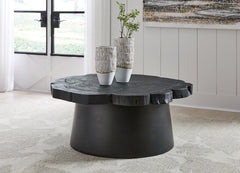 Warmstead Furniture - Ashley Furniture - Wimbell Coffee Table - Round Cocktail Table / Black - T970-8
