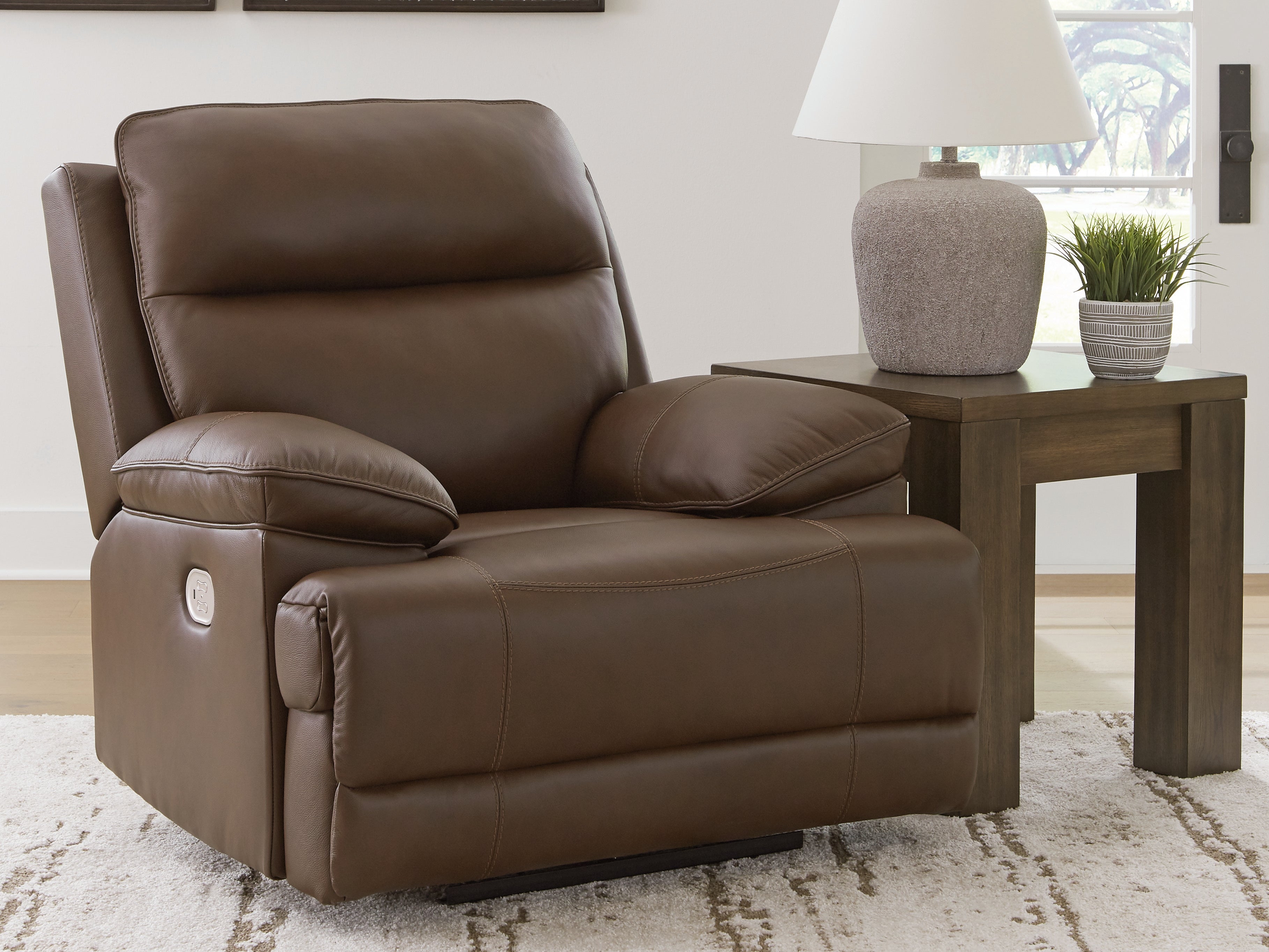 Warmstead Furniture - Ashley Furniture - VonRyan Living Room - PWR REC Sofa with ADJ Headrest / Tobacco - U1040015