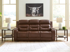 Warmstead Furniture - Ashley Furniture - Knightington Living Room - PWR REC Sofa w/Audio Seating / Brown - PCU1160215A